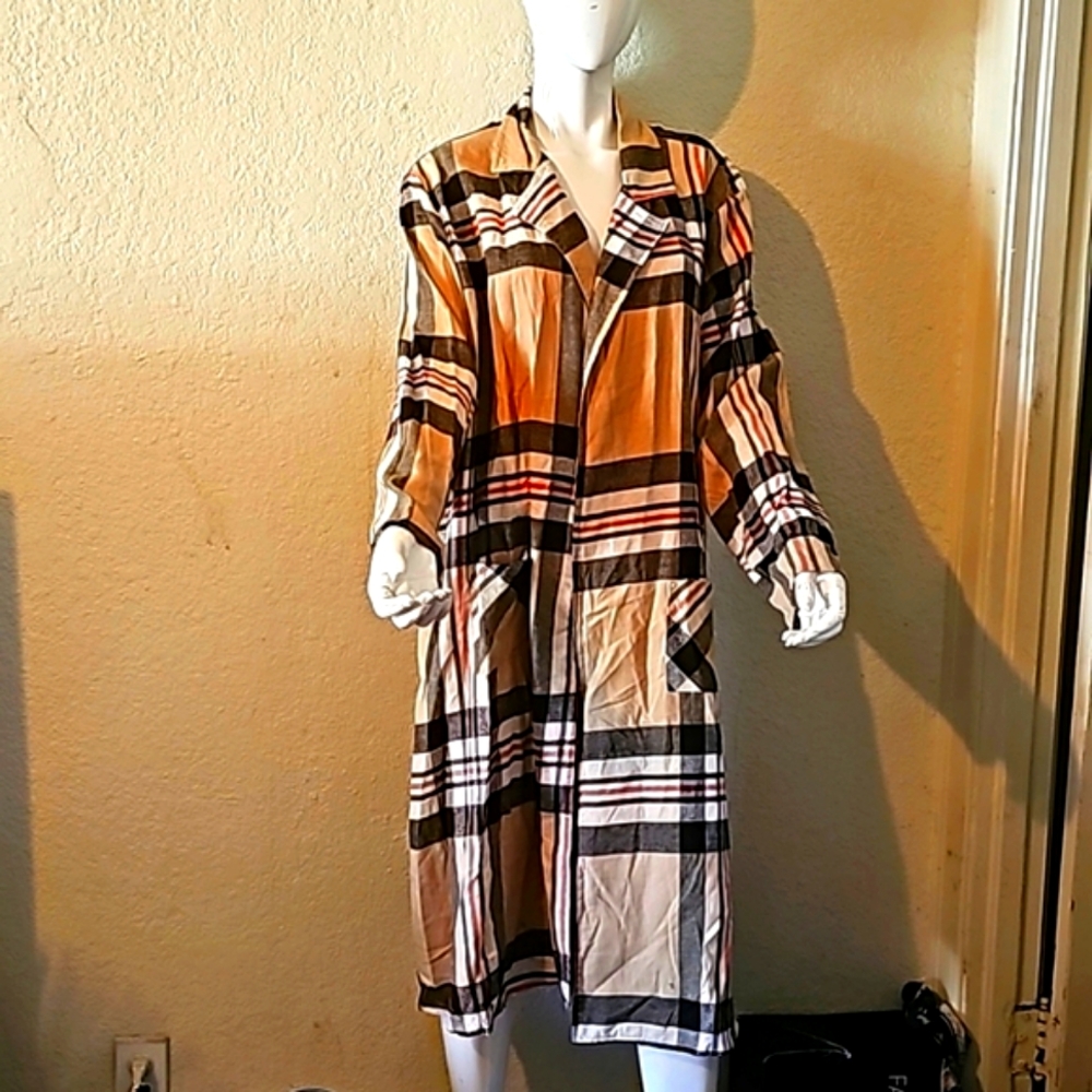 Long PLAID Duster